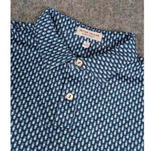 Peter Millar Summer Comfort Polo Shirt Youth XL 13-14 Navy Skull Pineapple Golf